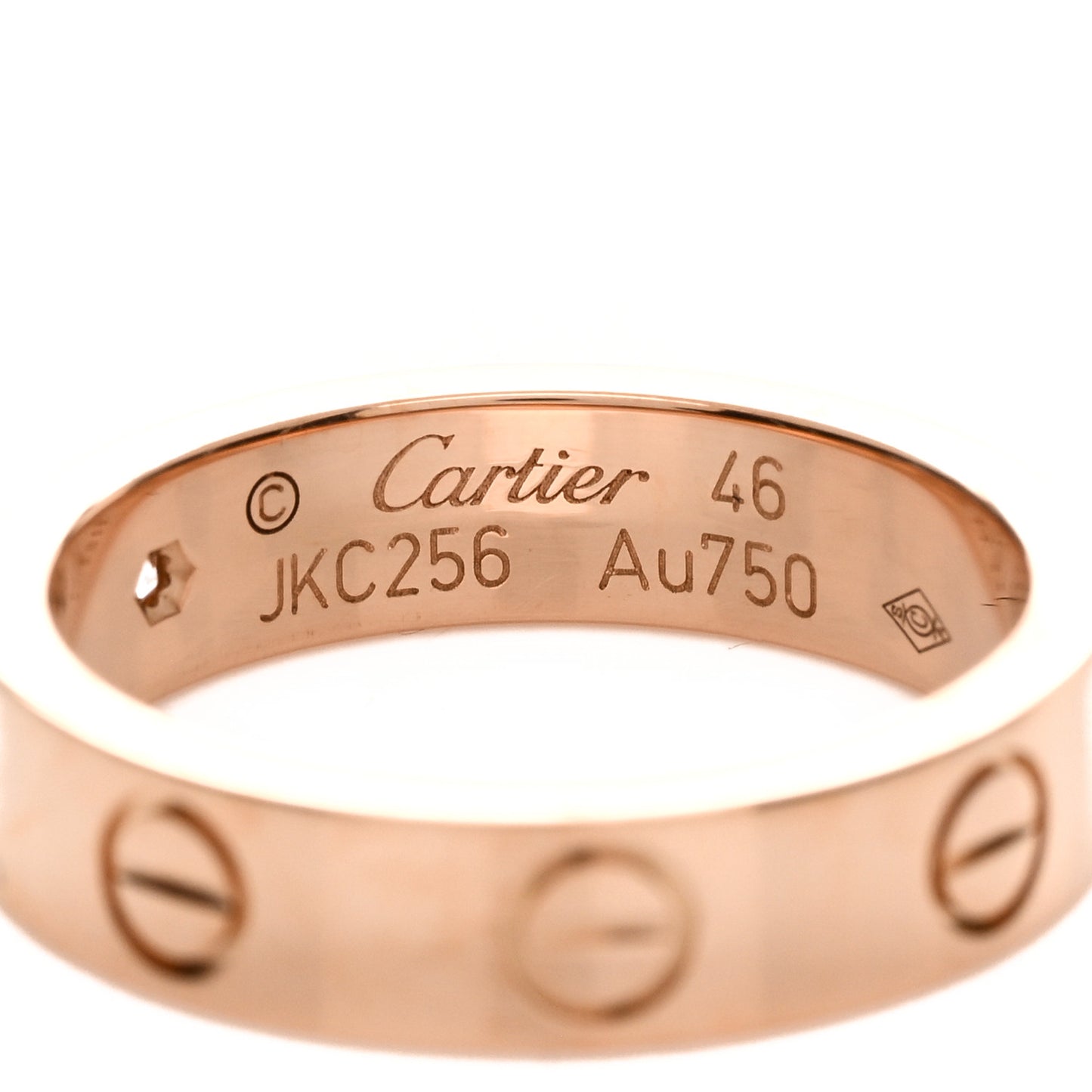 18K Pink Gold Diamond 4mm LOVE Wedding Band Ring 46 3.75