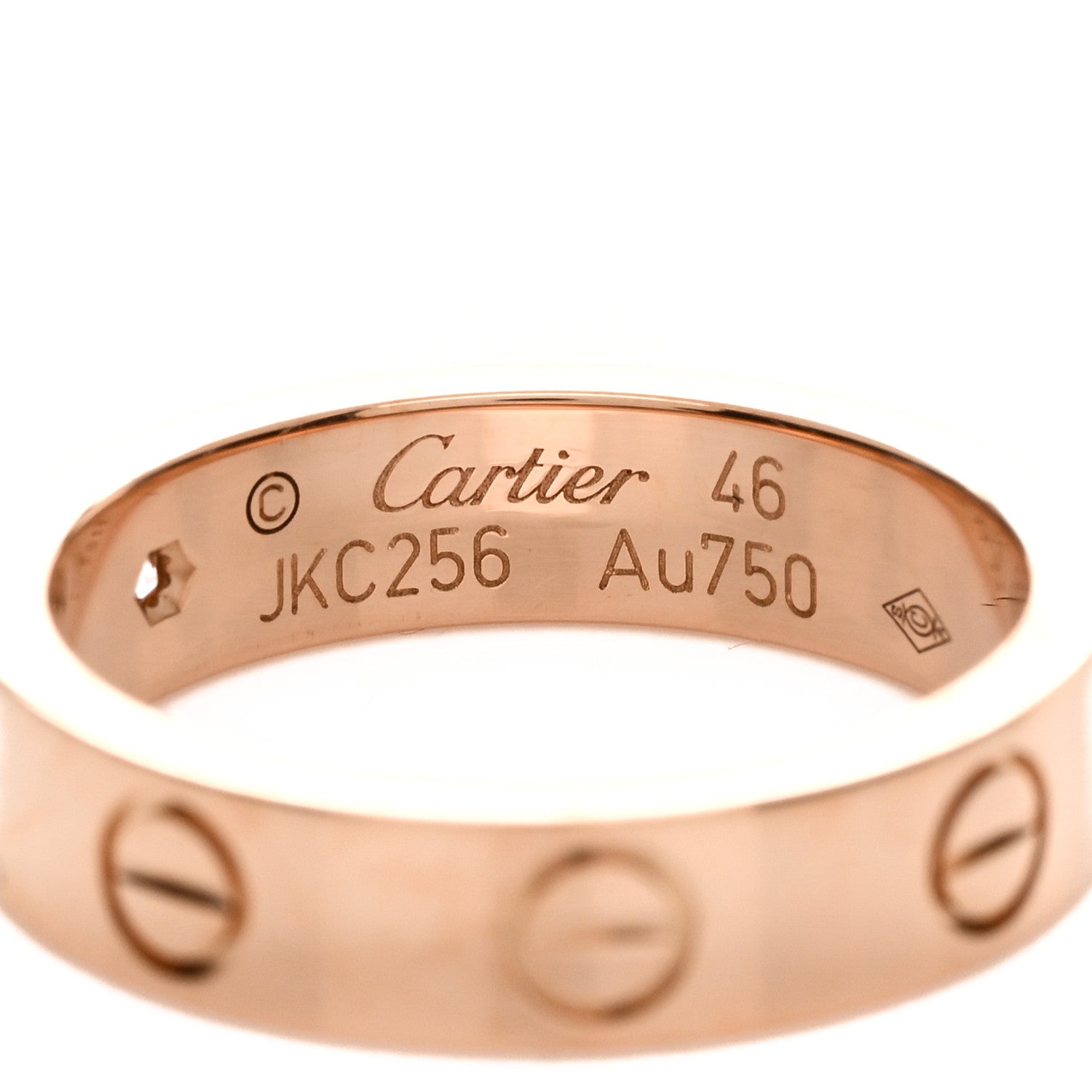 Cartier 18K Pink Gold Diamond 4mm LOVE Wedding Band Ring 46 3.75 3 of 3