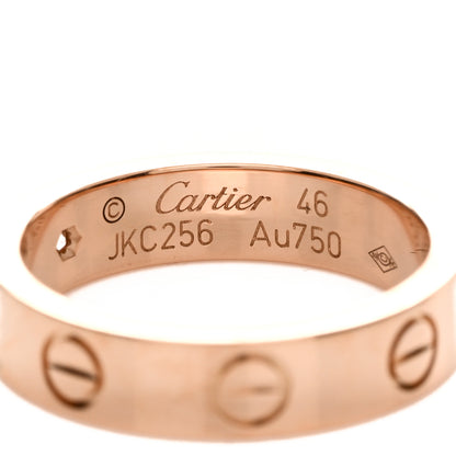 Cartier 18K Pink Gold Diamond 4mm LOVE Wedding Band Ring 46 3.75 3 of 3