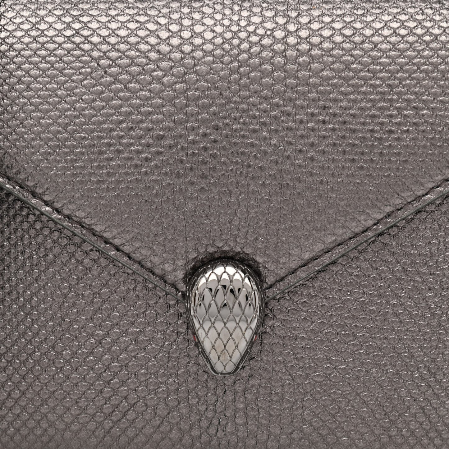 Metallic Karung Serpenti Forever Shoulder Bag Silver