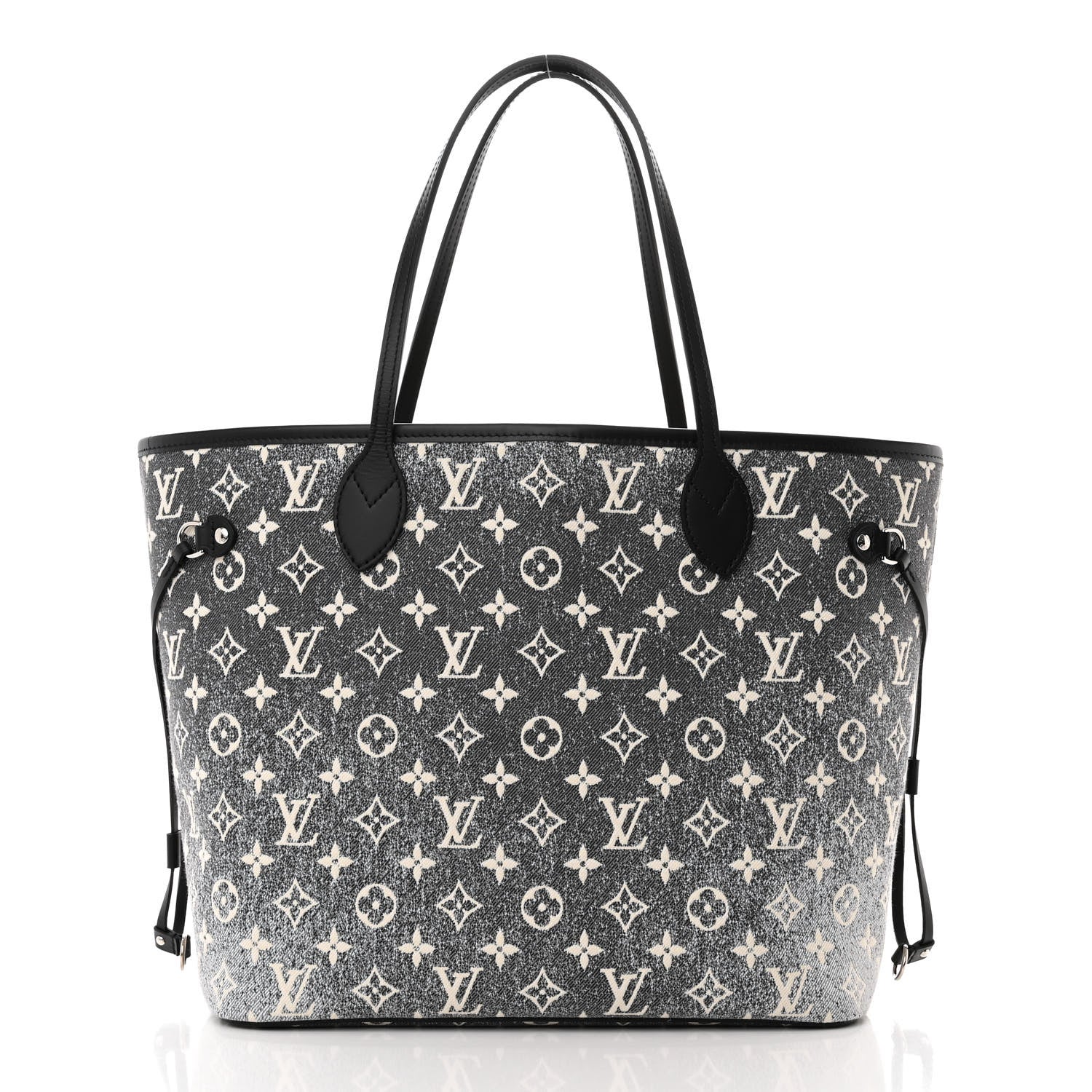 Louis Vuitton Denim Monogram Jacquard Neverfull MM Grey 3 of 10