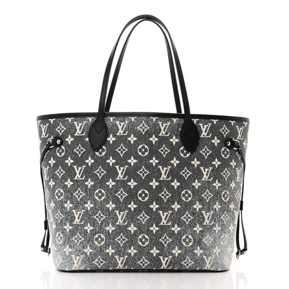 Louis Vuitton Denim Monogram Jacquard Neverfull MM Grey 3 of 10