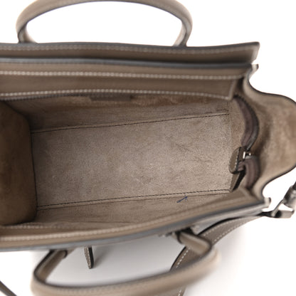 Celine Drummed Calfskin Nano Luggage Souris 5 of 10