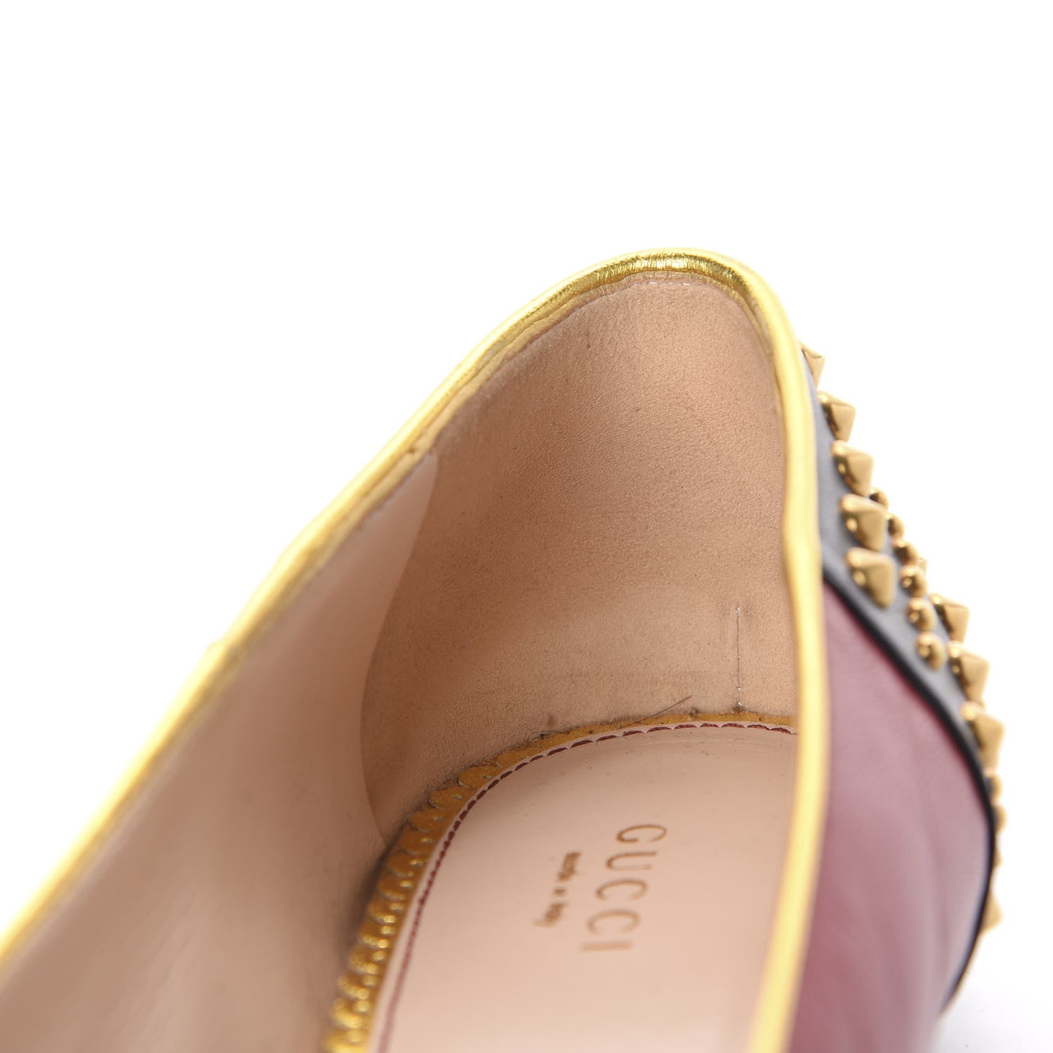 Gucci Calfskin Studded Lexi Ballerina Flats 38 Red 10 of 13