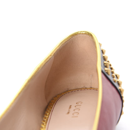 Gucci Calfskin Studded Lexi Ballerina Flats 38 Red 10 of 13