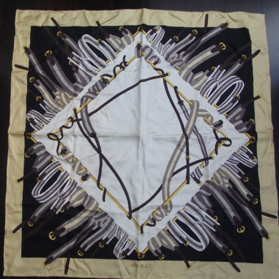 Silk Ribbon Belt Print Scarf