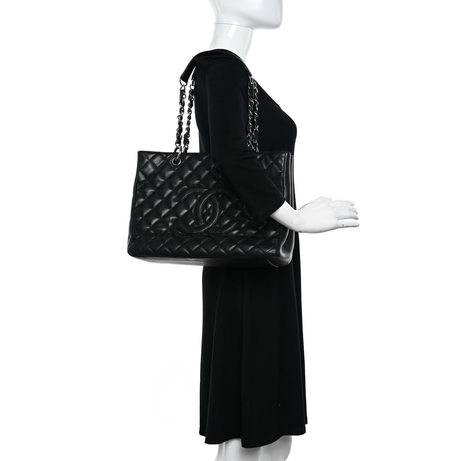 Chanel Caviar Quilted Grand Shopping Tote GST Black 2 of 13