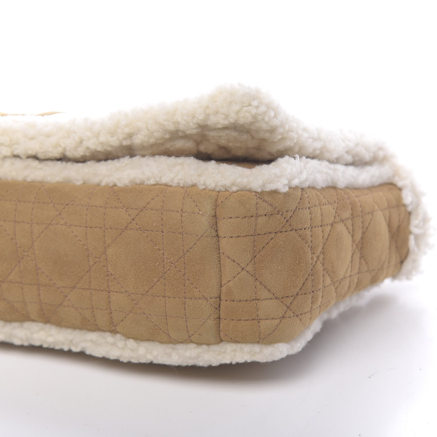 Christian Dior Shearling Cannage Large Caro Bag Camel 9 of 10