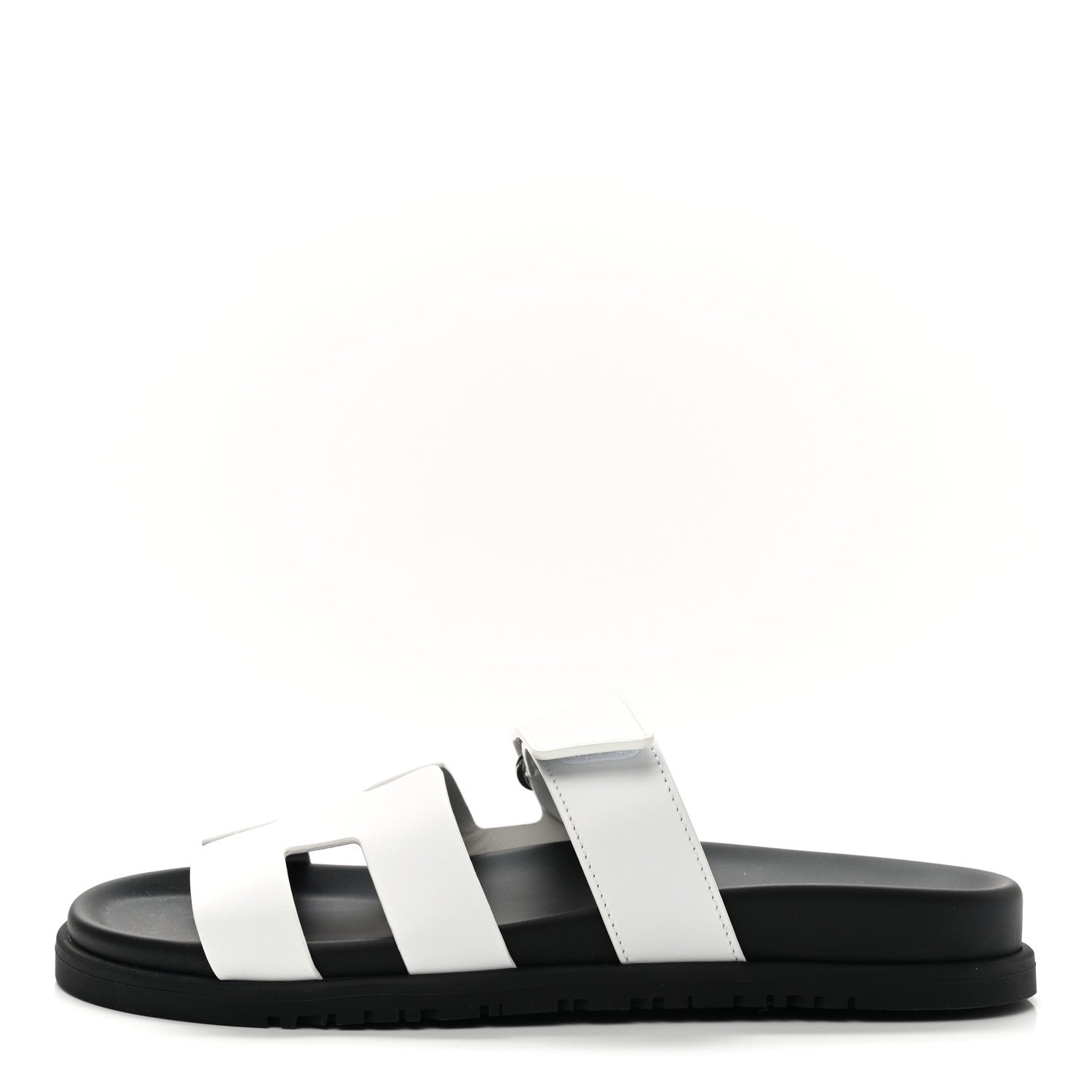 Hermes Calfskin Womens Chypre Sandals 38 White 1 of 9