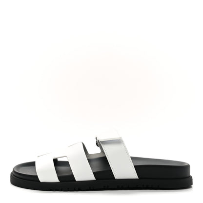 Hermes Calfskin Womens Chypre Sandals 38 White 1 of 9