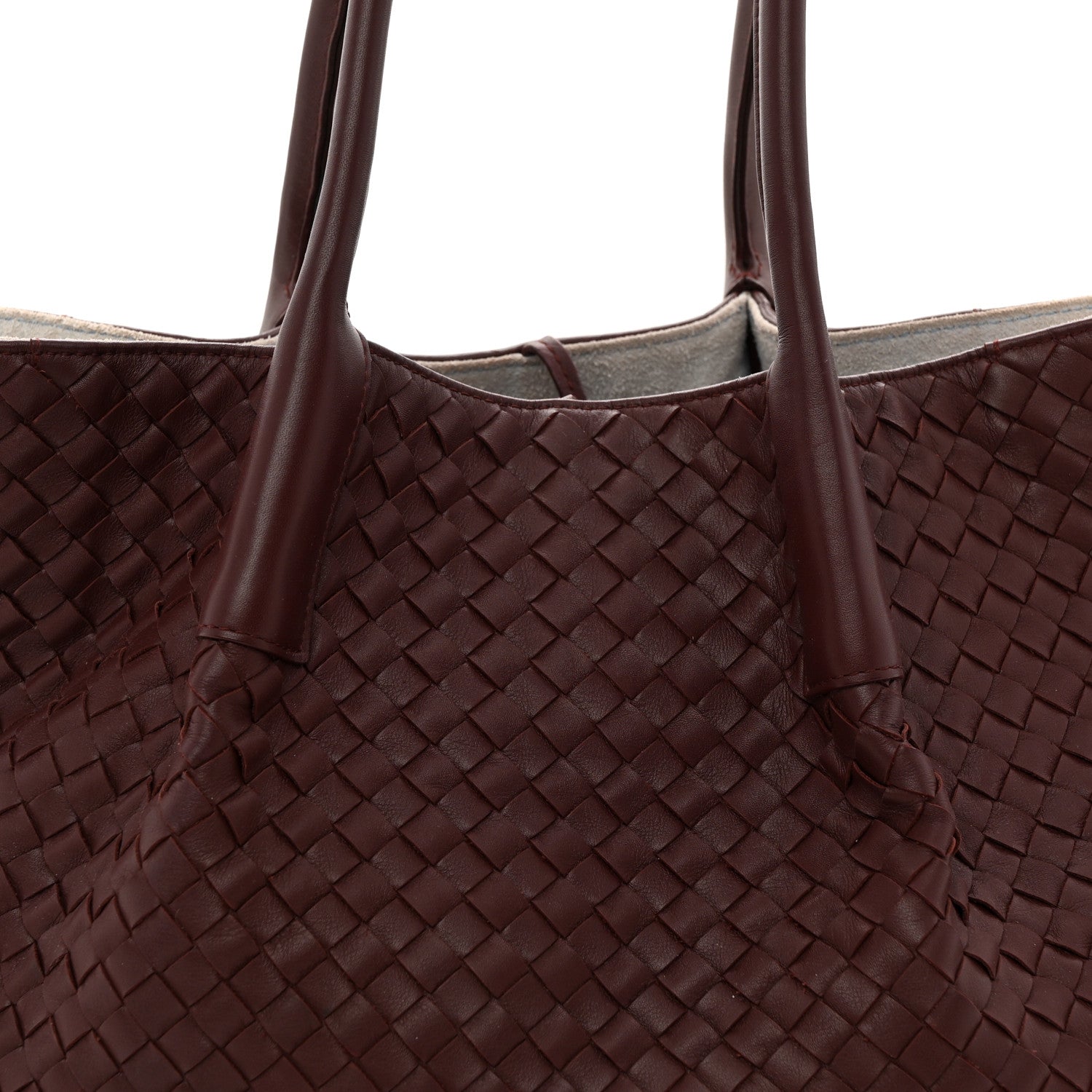 Bottega Veneta Calfskin Intrecciato Pinacoteca Reversible Tote Madder Brown Lunar 8 of 11