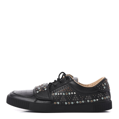 Valentino Garavani Calfskin Mens Stud Sneakers 44 Black 1 of 10