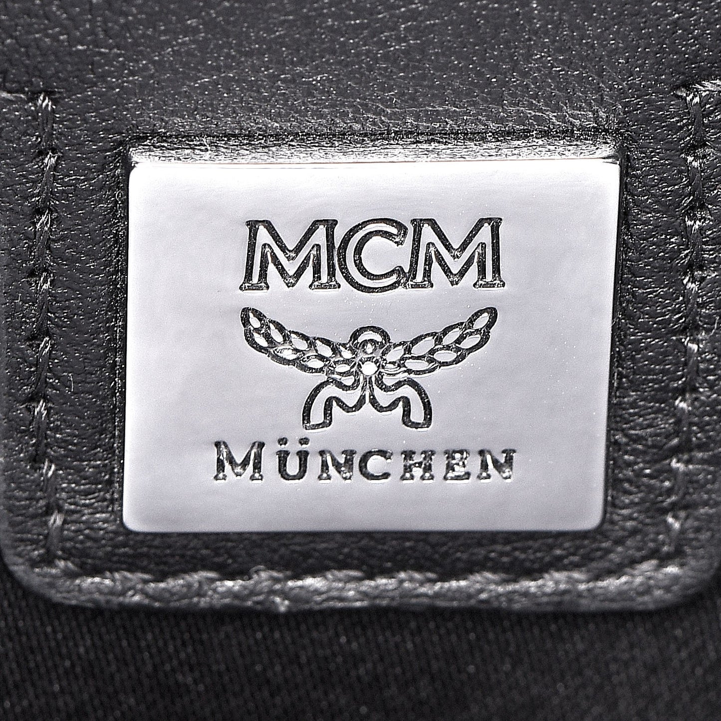 Metallic Visetos Calfskin Medium Studded Munich Lion Stark Backpack Silver Black