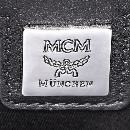 MCM Metallic Visetos Calfskin Medium Studded Munich Lion Stark Backpack Silver Black 8 of 28