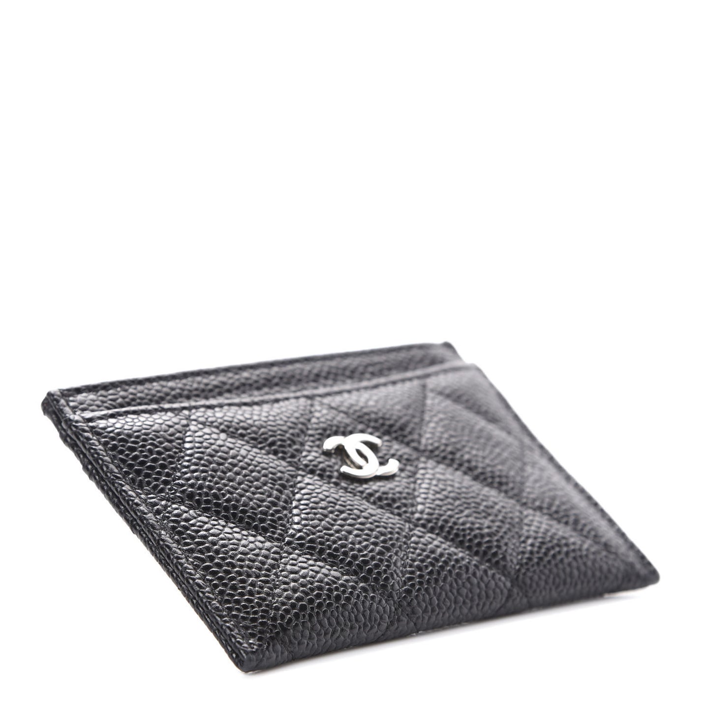 Caviar Quilted Card Holder Black