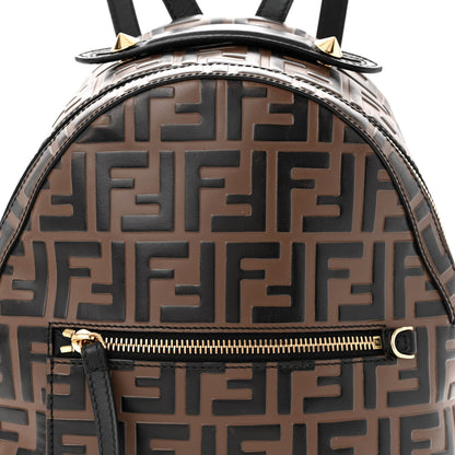 Fendi Vitello Bi-Color FF 1974 Embossed Mini Backpack Maya Black 8 of 12