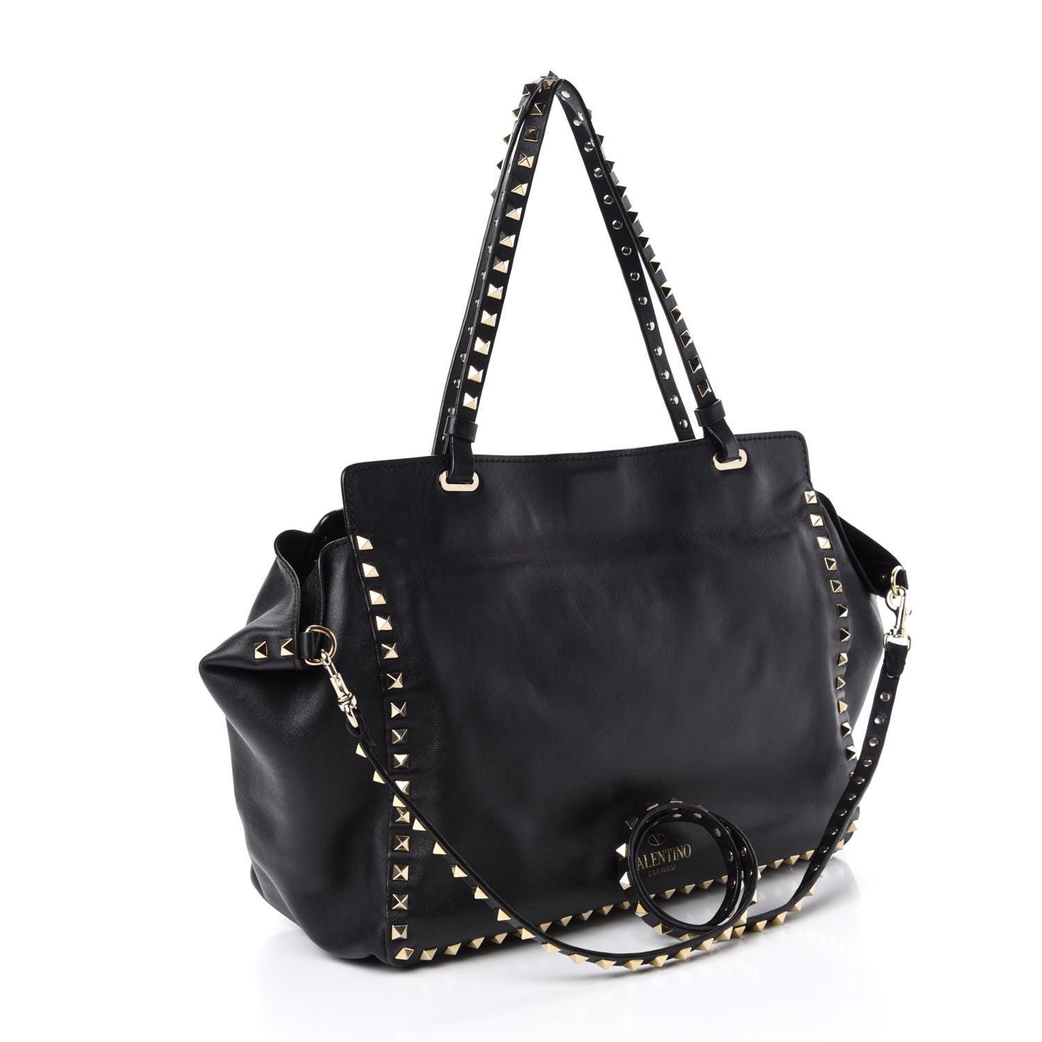 Valentino Garavani Vitello Medium Rockstud Tote Black 4 of 14