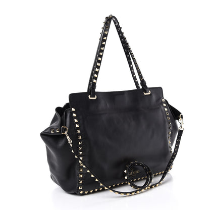 Valentino Garavani Vitello Medium Rockstud Tote Black 4 of 14
