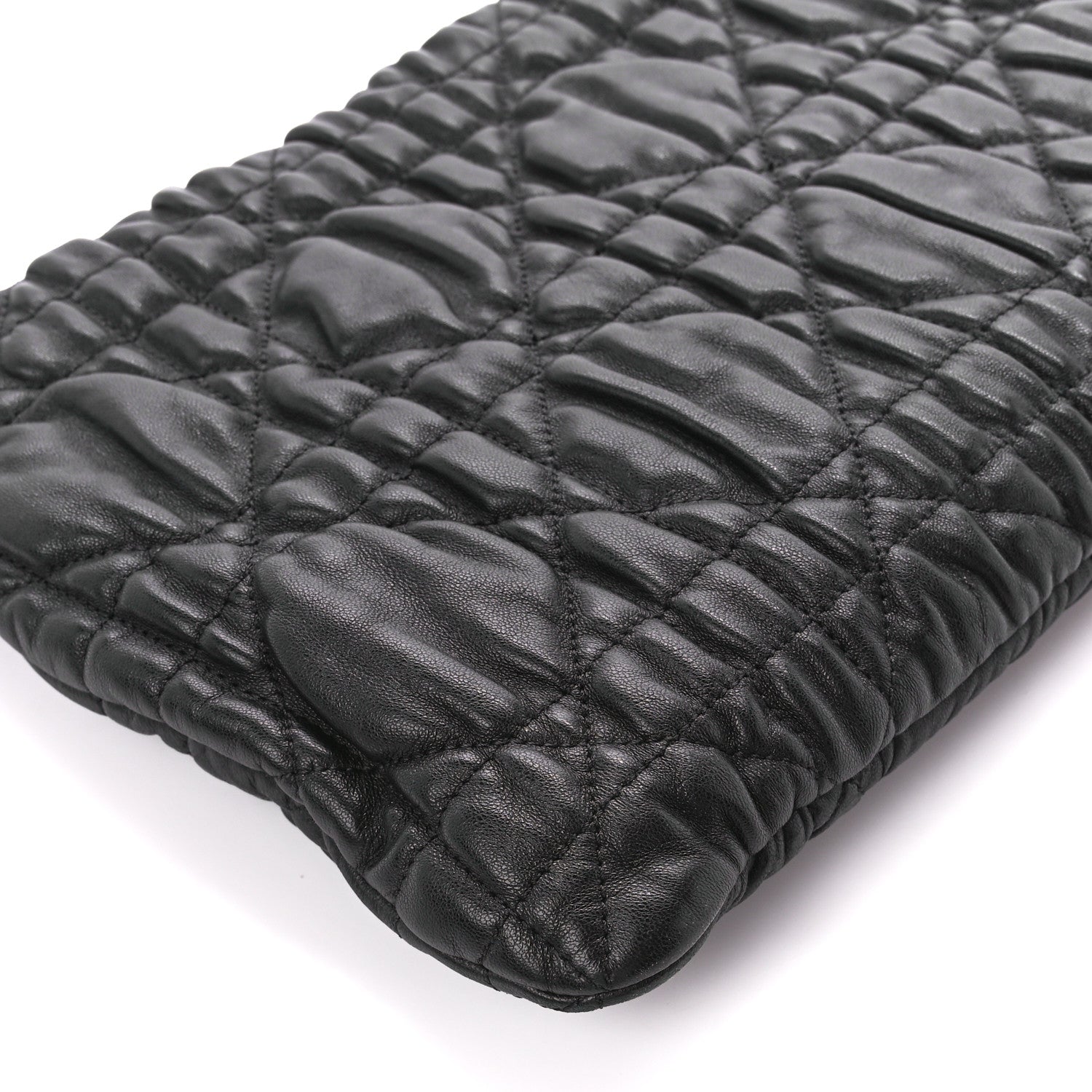 Christian Dior Lambskin Cannage Pouch Black 11 of 12