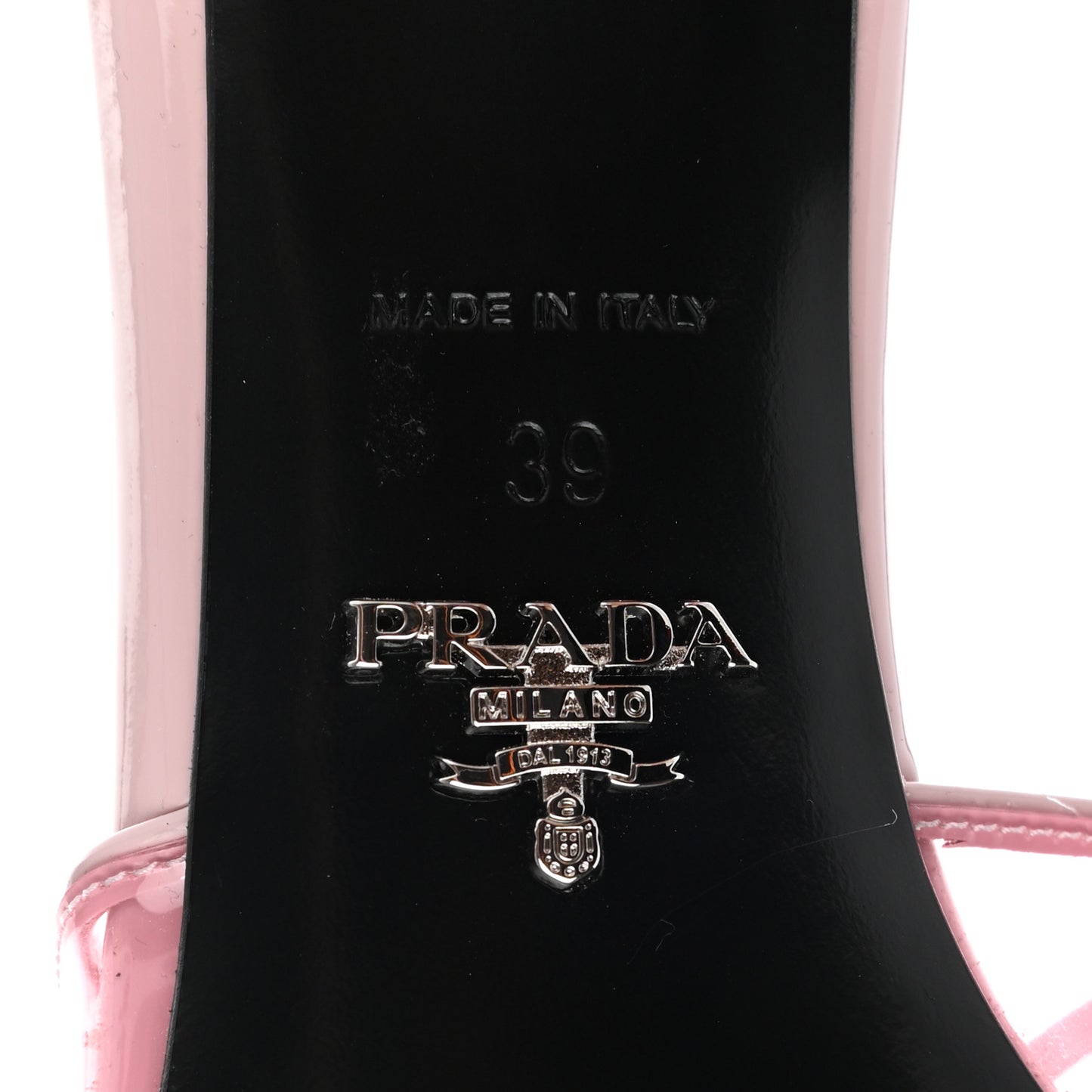 Plexiglass Vernice Metal Triangle Logo 65mm Slide Sandals 39 Alabastro