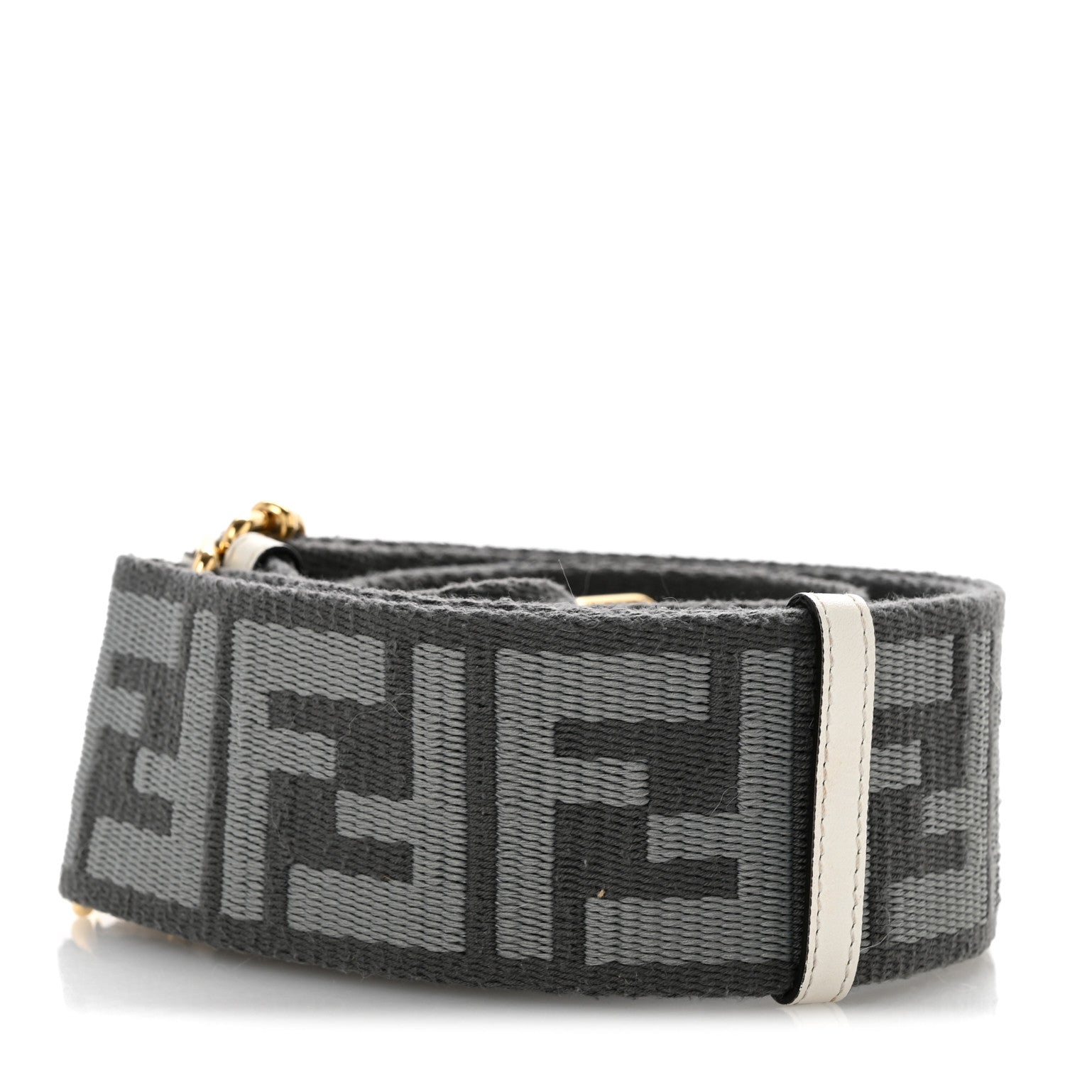 Fendi Ribbon Vitello Seta FF 1974 Adjustable Strap You Ardesia Pietra White Ice 2 of 6