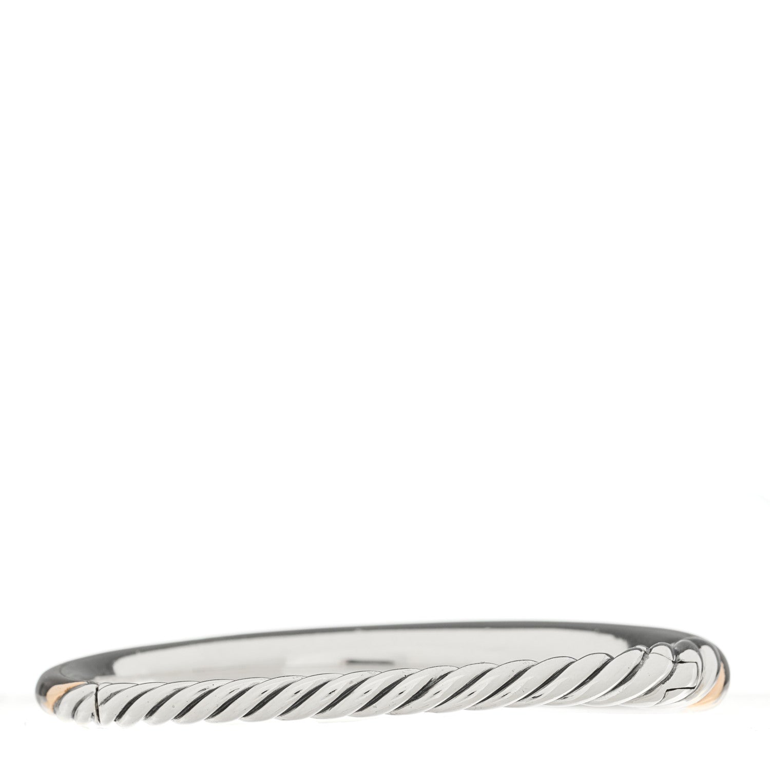 David Yurman Sterling Silver Bronze Brown Diamond 9.5mm Pure Form Smooth Bangle Bracelet 2 of 4