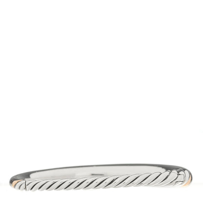 David Yurman Sterling Silver Bronze Brown Diamond 9.5mm Pure Form Smooth Bangle Bracelet 2 of 4