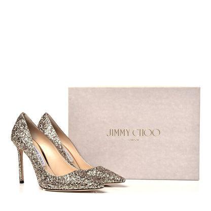 Jimmy Choo Coarse Glitter Romy 100 Pumps 37.5 Ballet Pink 10 of 10