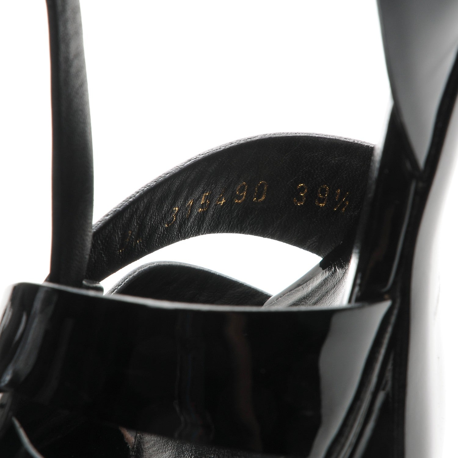 Saint Laurent Patent Tribute 75 Platform Sandals 39.5 Black 8 of 8