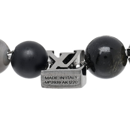 Louis Vuitton Metal Resin Opal LV Beads Bracelet Black 3 of 3