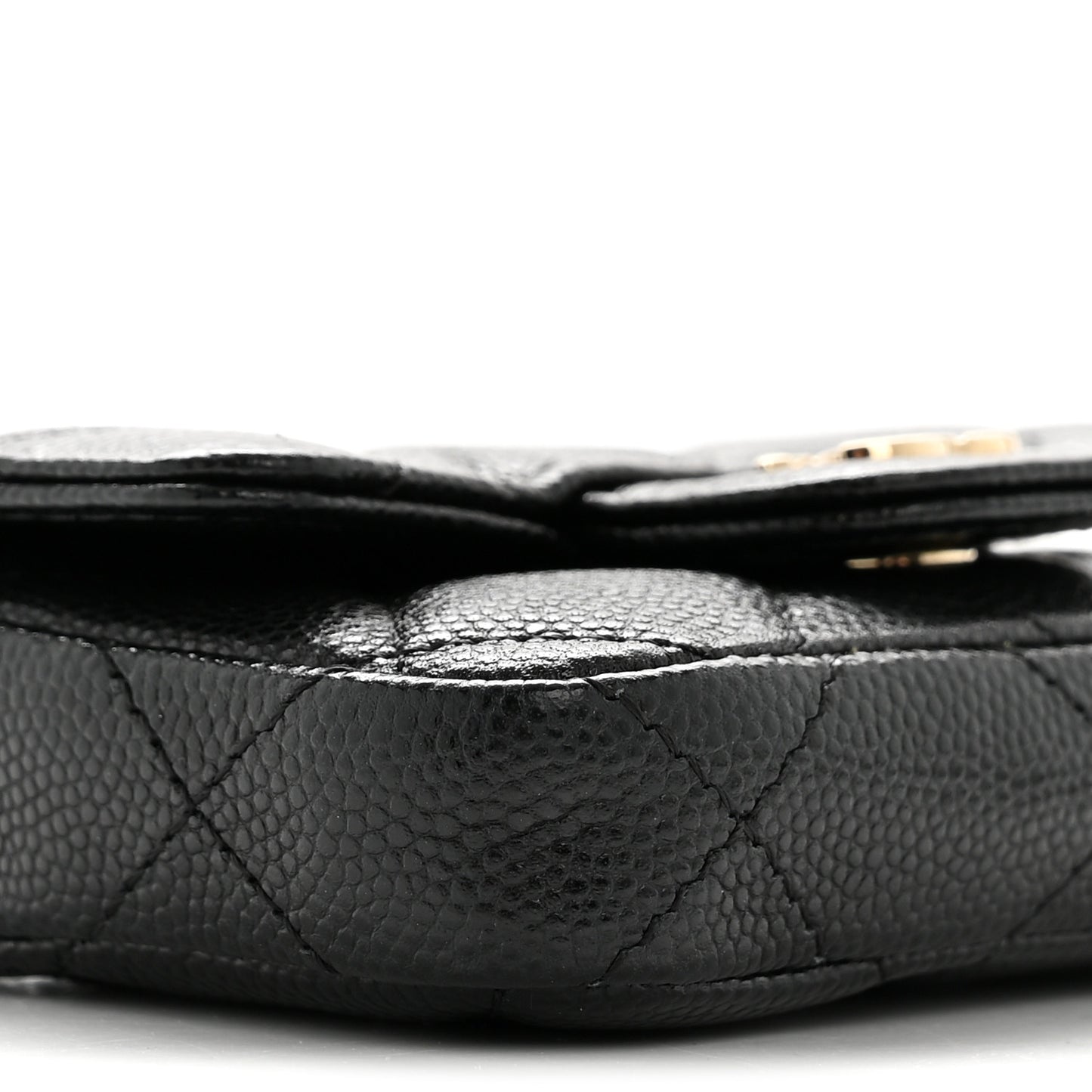 Caviar Quilted Mini Chain Belt Bag Black