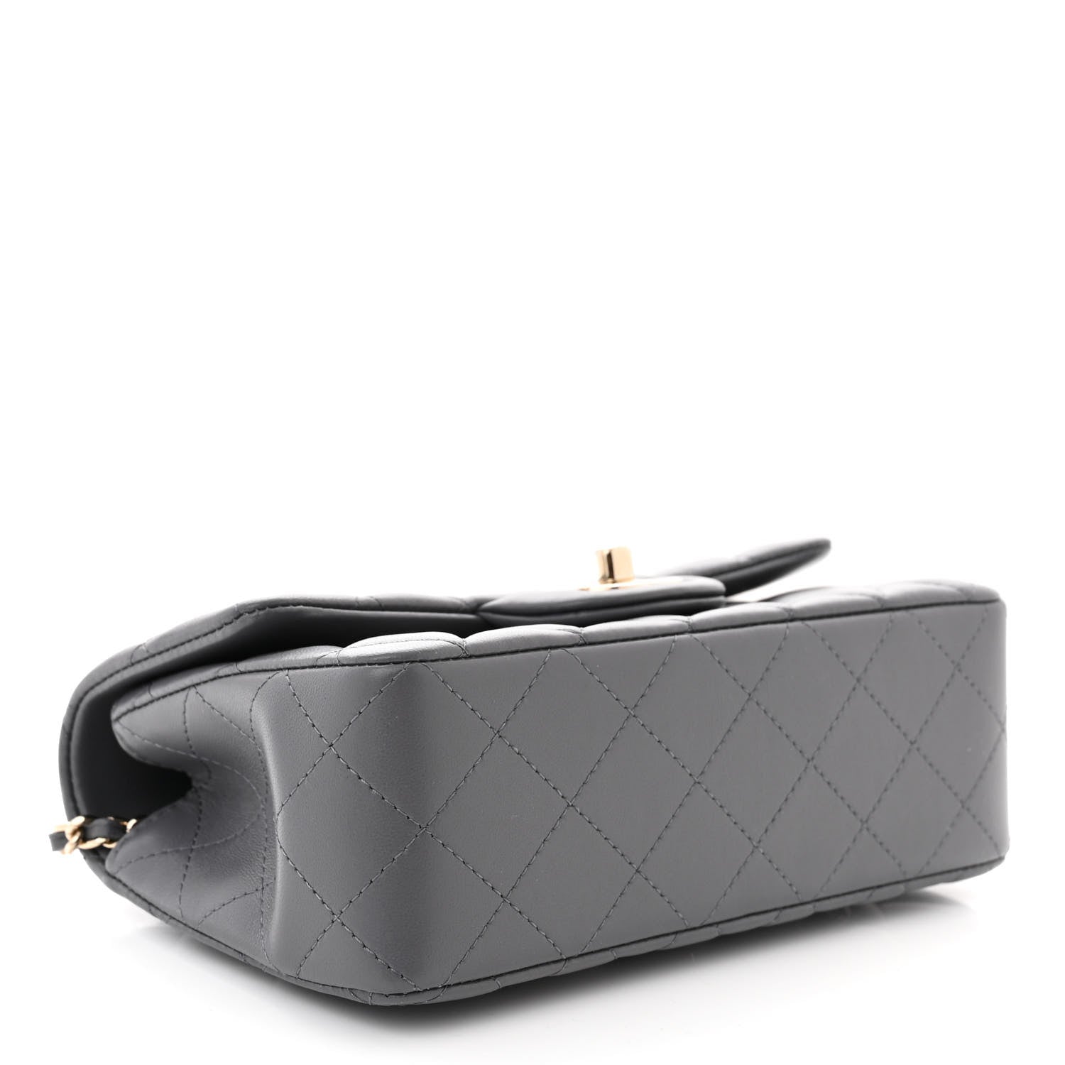 Chanel Lambskin Quilted Mini Chain Top Handle Rectangular Flap Grey 4 of 11