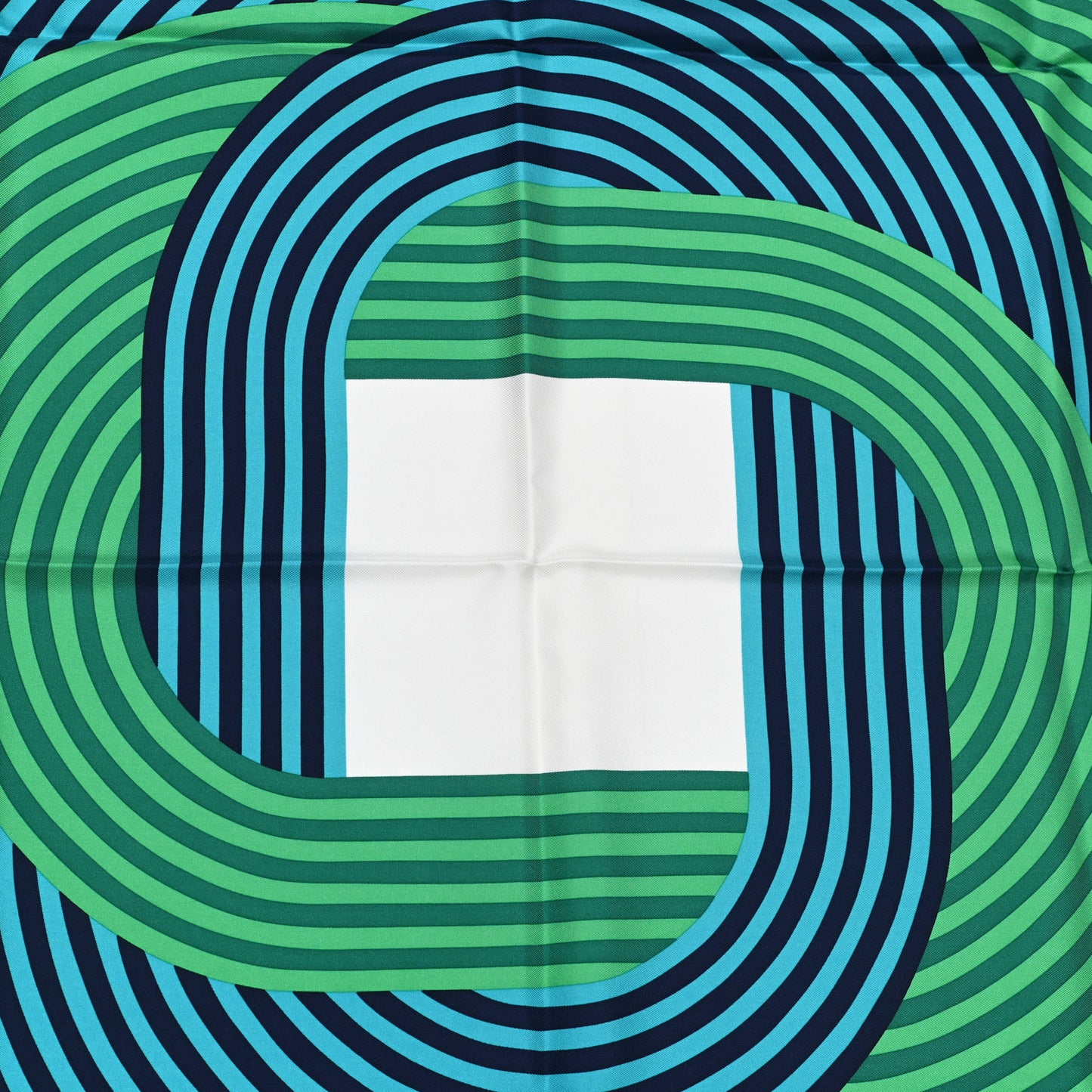 Silk Maillons De Joel Stein Scarf 90 White Vert Turquoise