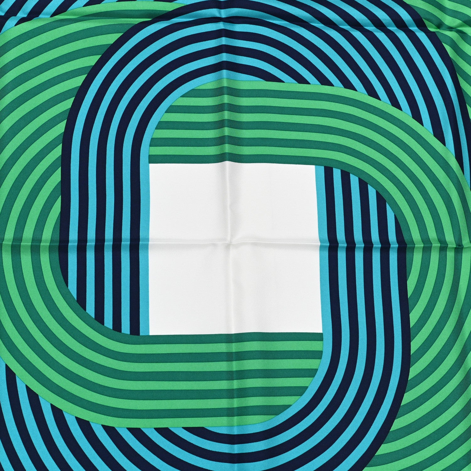 Hermes Silk Maillons De Joel Stein Scarf 90 White Vert Turquoise 4 of 6