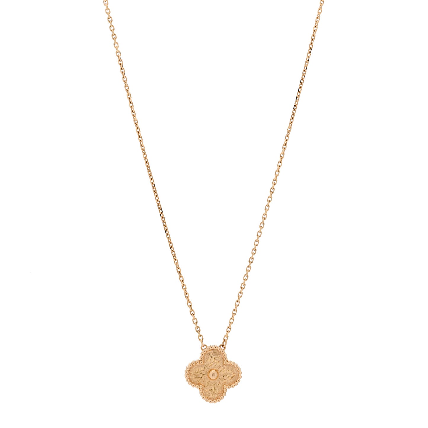 18K Rose Gold Vintage Alhambra Pendant Necklace