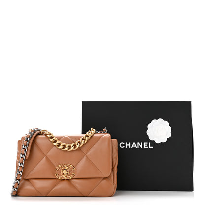 Chanel Lambskin Quilted Medium Chanel 19 Flap Brown 11 of 11