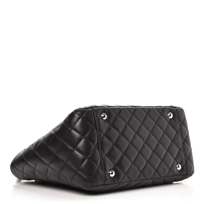 Chanel Lambskin Surpique Chevron Quilted Tote Black 4 of 13
