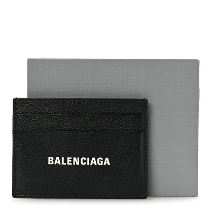 Balenciaga Grained Calfskin Logo Cash Card Holder Black White 10 of 10