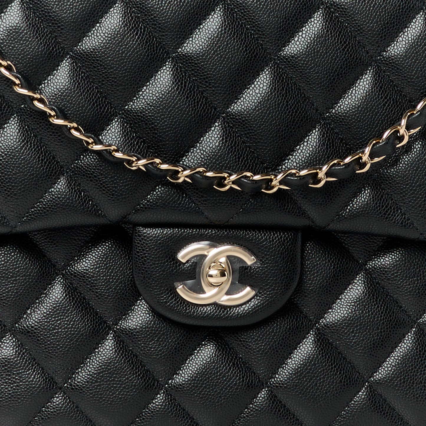 Caviar Quilted XXL Travel Flap Bag Black