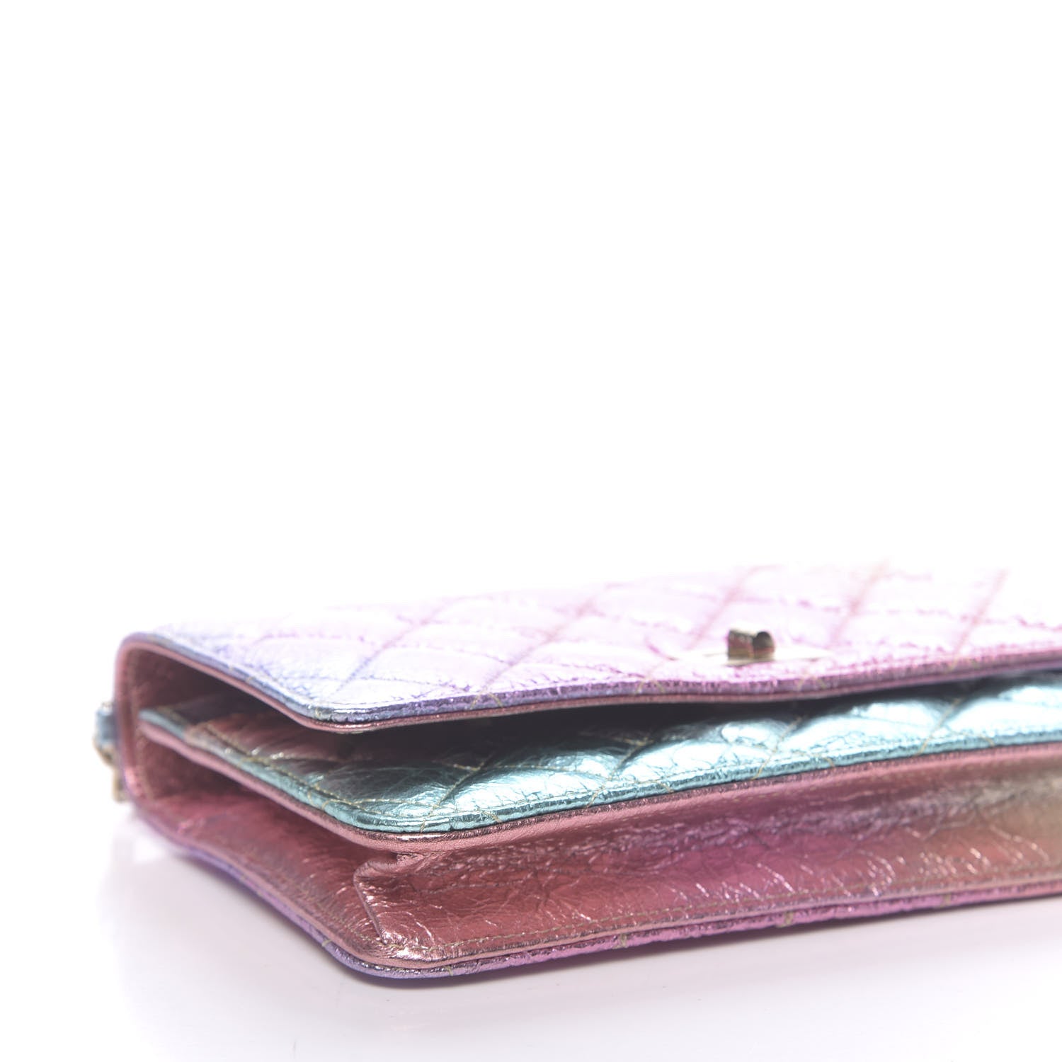 Chanel Metallic Goatskin Quilted 2.55 Reissue Wallet on Chain WOC Multicolor 10 of 12