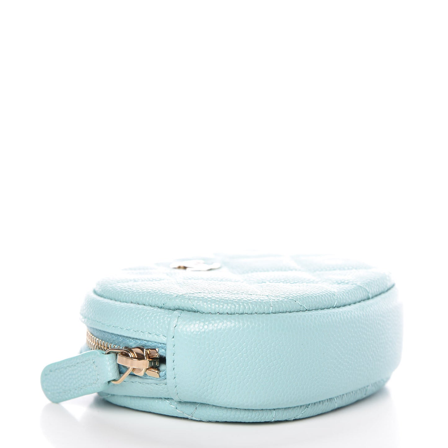 Caviar Quilted Zip Around Classic Coin Purse Light Blue