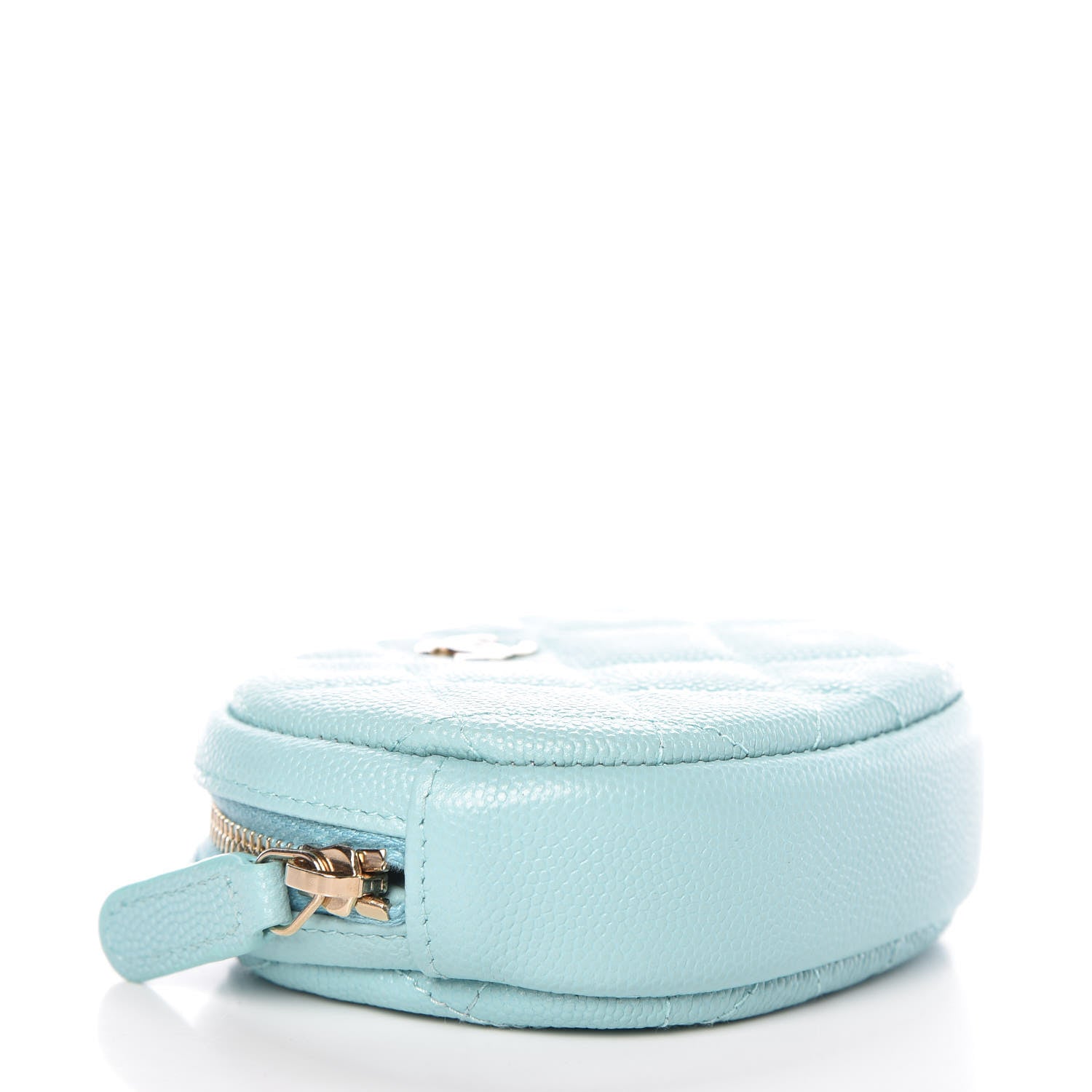 Chanel Caviar Quilted Zip Around Classic Coin Purse Light Blue 4 of 8