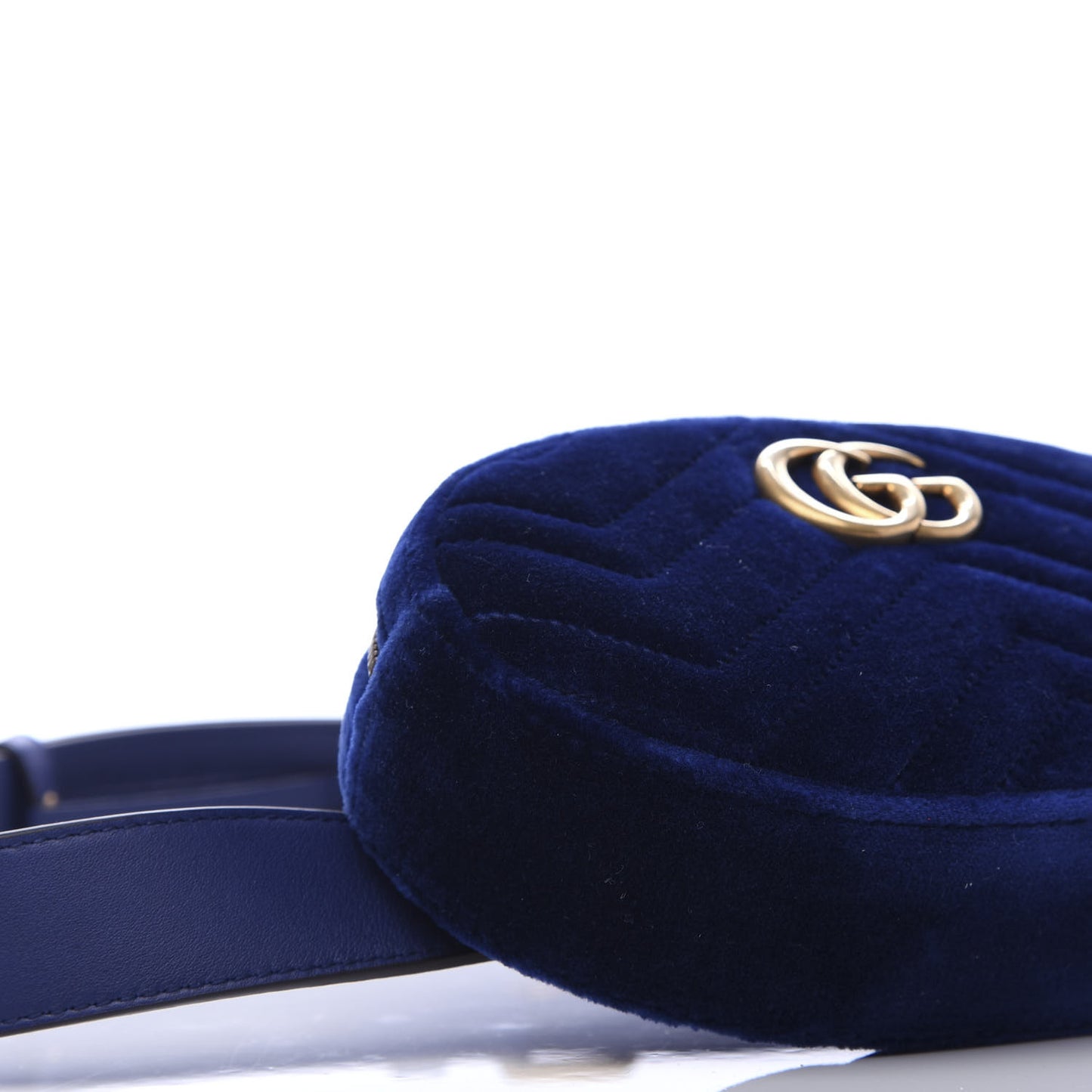 Velvet Matelasse GG Marmont Belt Bag 95 38 Cobalt Blue