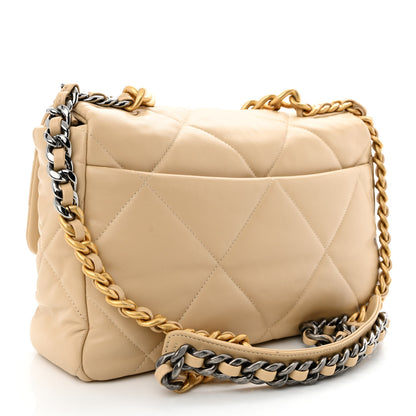 Chanel Lambskin Quilted Large Chanel 19 Flap Beige 3 of 11