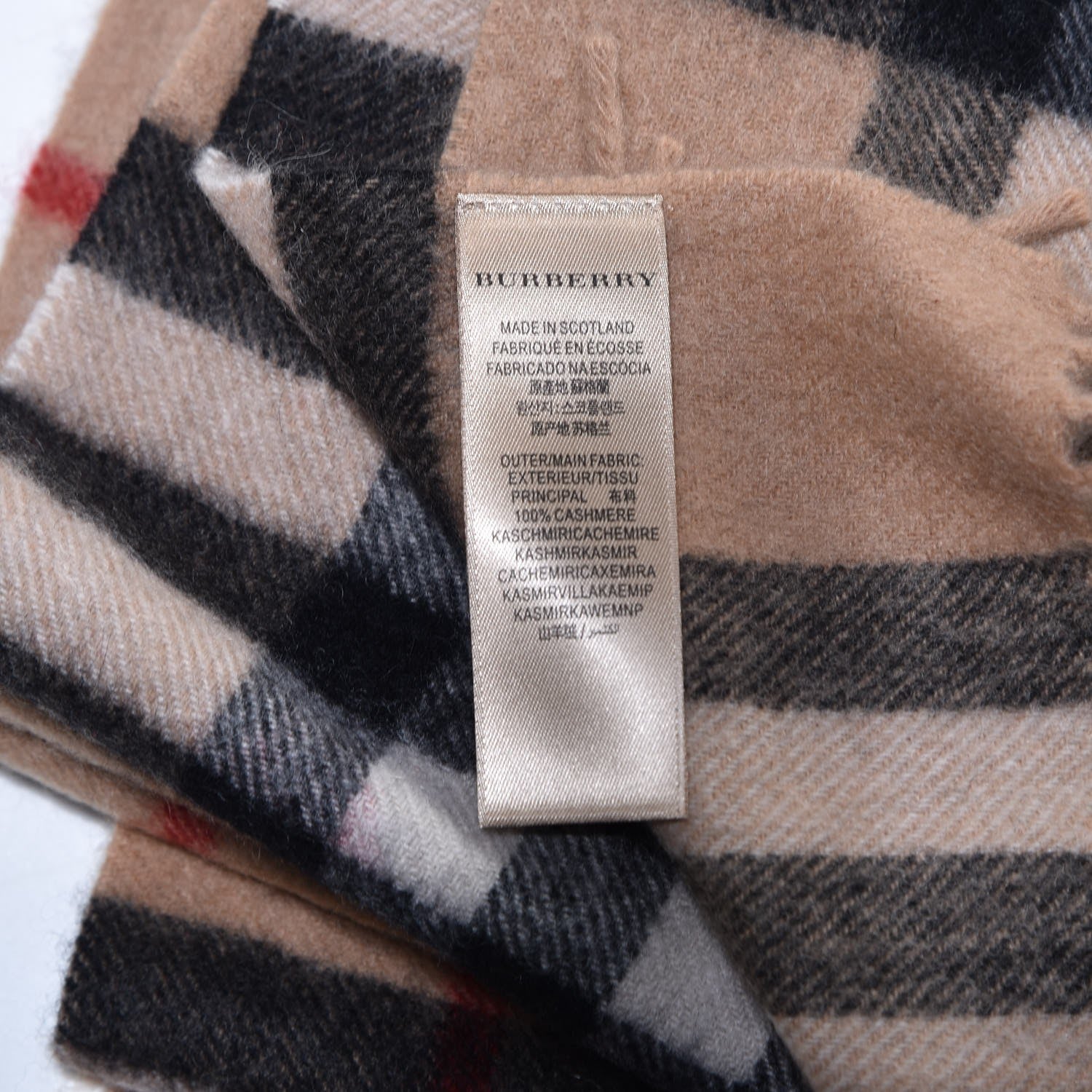 Burberry Cashmere Giant Heart Fringe Scarf Camel 5 of 5