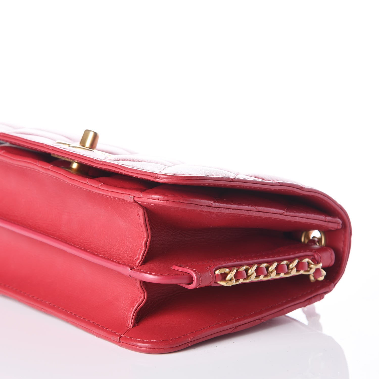 Chanel Lambskin Quilted CC Flap Red 8 of 10