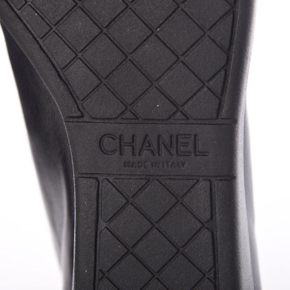 Chanel Lambskin Patent Cap Toe CC Sneakers 41 Black 8 of 9