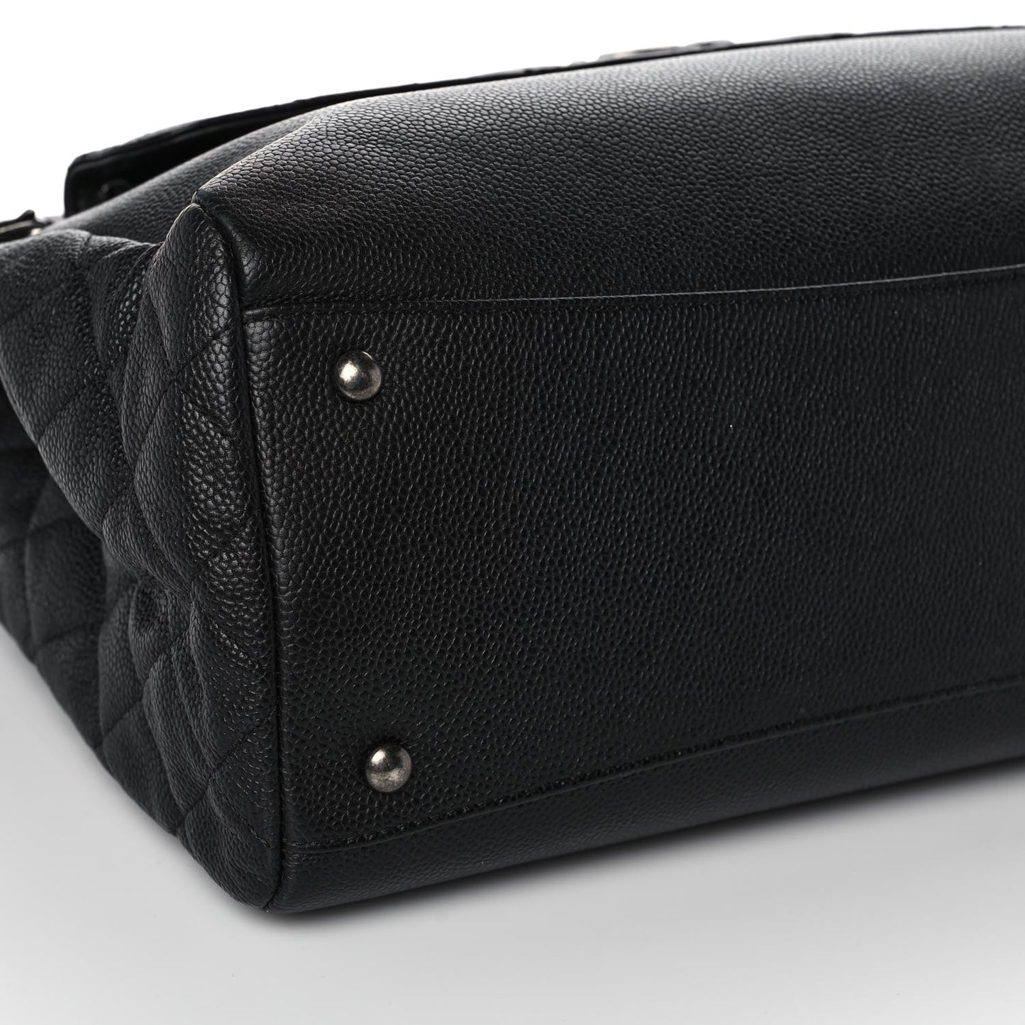 Caviar Lambskin Quilted Large Coco Break Shopping Bag Black