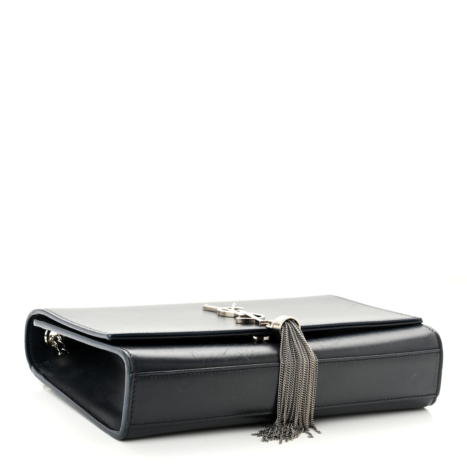 Saint Laurent Smooth Calfskin Medium Classic Monogram Kate Tassel Satchel Marine 3 of 10