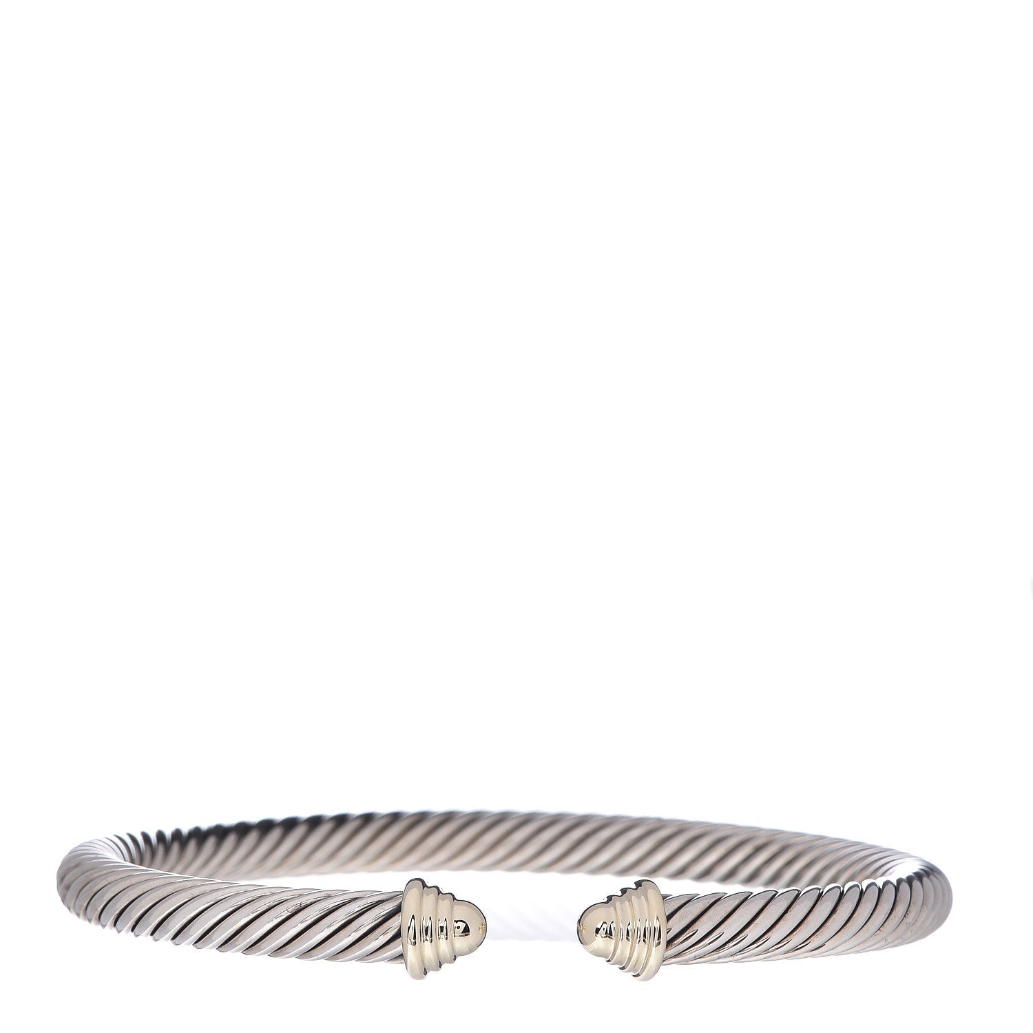David Yurman Sterling Silver 14K Yellow Gold 5mm Cable Classics Bracelet 1 of 4